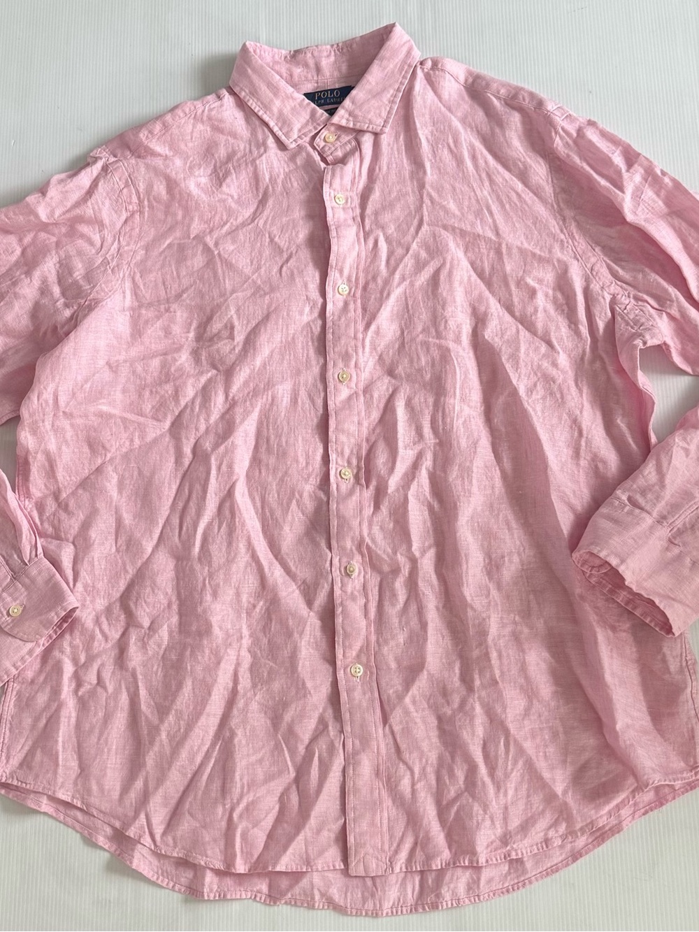 Polo by Ralph Lauren Light Pink Linen Button-Down Shirt Size 2XL‎